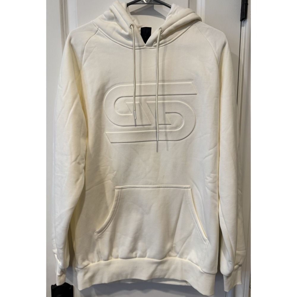 Gamersupps Embossed Logo Hoodie – Off-White / Cream – Size M – Cotton Blend